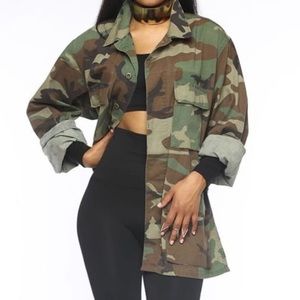 Worn/Distressed Camo Army Jacket